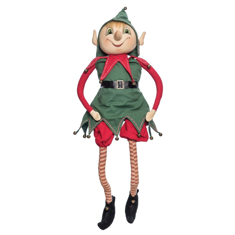C&F Home Rocket Christmas Elf Joe Spencer Gathered Traditions Soft Figure Figurine Xmas Festive Winter Holidays Home Living Room End Table Fireplace Mantle Tabletop Decor Decoration 10" x 8" x 28"