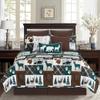 C&F Home Fletcher Forest Patchwork Reversible Hatched Green Lodge Wilderness Twin Quilt Set Machine Washable Cotton Quilt Set Twin 2 Piece Set Brown view 2