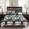 C&F Home Fletcher Forest Patchwork Reversible Hatched Green Lodge Wilderness Twin Quilt Set Machine Washable Cotton Quilt Set Twin 2 Piece Set Brown view 4