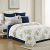 C&F Home Cerulean Shores Twin 2 Piece Coastal Nautical Seashells Reversible Fish Crab Starfish Pattern Beach Bed Quilt Set Machine Bedspread Bedding Washable Cotton Quilt Set Twin 2 Piece Set White view 1