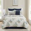 C&F Home Cerulean Shores Twin 2 Piece Coastal Nautical Seashells Reversible Fish Crab Starfish Pattern Beach Bed Quilt Set Machine Bedspread Bedding Washable Cotton Quilt Set Twin 2 Piece Set White view 2