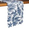 C&F Home Reef Shores Cotton Quilted Table Runner 14" x 51" Blue and White Seaside Pattern Reversible Coastal Nautical Beach Themed Cotton Machine Washable 14" x 51" Blue view 2