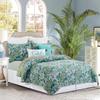 C&F Home Violet Purple Blue & Green Flora Reversible Herringbone Full/Queen Quilt Set Machine Washable Cotton Quilt Set Full/Queen 3 Piece Set Blue view 1