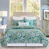C&F Home Violet Purple Blue & Green Flora Reversible Herringbone Full/Queen Quilt Set Machine Washable Cotton Quilt Set Full/Queen 3 Piece Set Blue view 2