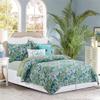 C&F Home Violet Purple Blue & Green Flora Reversible Herringbone Full/Queen Quilt Set Machine Washable Cotton Quilt Set Full/Queen 3 Piece Set Blue view 3