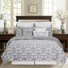 C&F Home Heather Grey & White Damask Reversible Diamond Full/Queen Quilt Set Machine Washable Cotton Quilt Set Full/Queen 3 Piece Set Grey view 2