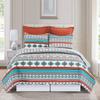 C&F Home Aqua Valley 3 Piece Full/Queen Quilt Set Orange Geometric Print 100% Cotton Lightweight Machine Washable Reversible Bedspread Coverlet Full/Queen 3 Piece Set Orange view 3