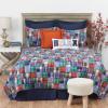 C&F Home Madras Multicolored Patchwork Reversible Plaid King Quilt 100% Cotton Lightweight Bedspread Coverlet King Blue view 1