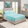 5 Pcs Split Bed Sheet Set + Duvet Cover with Zipper Closure & Corner Ties 100% Combed Cotton 600 TC Split Cal-King Size Sheet Set For Adjustable Bed All Around Fitted Upto 15" DP(6 PC | Baby Blue) view 1