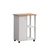 Hodedah 23.6"" Wide Open Shelves and Cabinet Space Kitchen Cart, White (HIK73 White) view 1