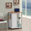 Hodedah 23.6"" Wide Open Shelves and Cabinet Space Kitchen Cart, White (HIK73 White) view 2