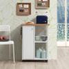 Hodedah 23.6"" Wide Open Shelves and Cabinet Space Kitchen Cart, White (HIK73 White) view 3