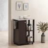 Hodedah 23.6"" Wide Open Shelves and Cabinet Space Kitchen Cart, Chocolate-Grey (HIK73 Chocolate-Grey) view 2