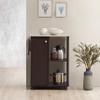 Hodedah 23.6"" Wide Open Shelves and Cabinet Space Kitchen Cart, Chocolate-Grey (HIK73 Chocolate-Grey) view 3