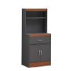 Hodedah 54"" Tall Open Shelves, 1-Drawer and Bottom Enclosed Storage, Grey-Oak Kitchen Cabinet view 1