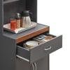 Hodedah 54"" Tall Open Shelves, 1-Drawer and Bottom Enclosed Storage, Grey-Oak Kitchen Cabinet view 4