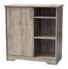 Kings Brand Furniture - Sideboard Accent Storage Cabinet with 3 Shelves and 1 Cupboard, Oak view 4