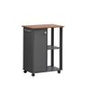 Hodedah 23.6"" Wide Open Shelves and Cabinet Space Kitchen Cart, Grey-Oak (HIK73 Grey-Oak) view 1