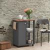 Hodedah 23.6"" Wide Open Shelves and Cabinet Space Kitchen Cart, Grey-Oak (HIK73 Grey-Oak) view 2