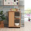 Hodedah 23.6"" Wide Open Shelves and Cabinet Space Kitchen Cart, Beech (HIK73 Beech) view 3