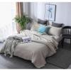 3pcs Casual Cozy Warm Soft Brushed Microfiber Beige Quilt Sets Queen Size | Beautiful Star Stitched Geometric Pattern Solid Color Luxury Bedding - Modern Lightweight Comfortable Coverlet Bedspread Set view 1