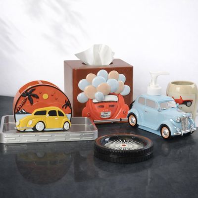 Decozen Kids Bathroom Accessories - Set of 6 Piece Bath Vanity Decor - Bathroom Soap Dish, Soap Dispenser, Toothbrush Holder, Tumbler, Tray, Tissue Box - Housewarming Gift for Home Decor