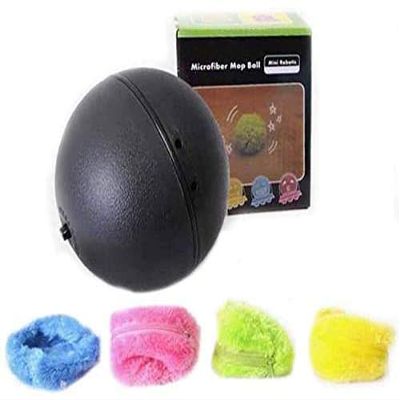 Automatic Rolling Ball Electric Cleaner - Cleaning Robot Mocoro MiniSweeping Robot Cute Automatic Vacuum Cleaner Rolling Cat Ball Toy Microfiber Mop Ball - 4pcs Cleaning Covers