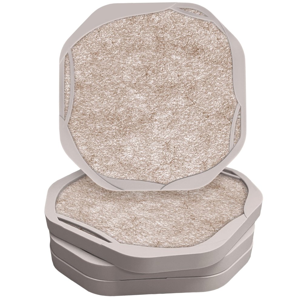 UMIRRO Absorbent Felt & Silicone Drink Coasters Set of 4, Neutral Beige