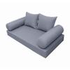 Prolinemax Style 4 - Mattress & Pillow Bolster Cushion for Outdoor Indoor Daybed Porch Swing Bed Knife Edge Twin Size AD001 | Covers ONLY | view 1