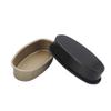 2 pack Pan Bakeware, Non-Stick Pro Loaf Pan, 8in Oval Shape Cake Pan Non-stick Aluminum Cheese Cake Mold Breads Loaf Pans Bakeware Set for Home, Kitchen, Bakery Gold and black view 1
