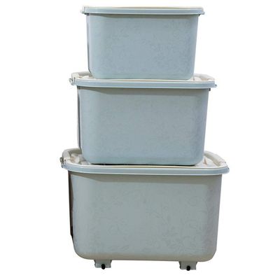 JHDPHd Toys Storage Box Plastic Finishing Box Wardrobe Clothes Storage Box Three Sets (Color : B)