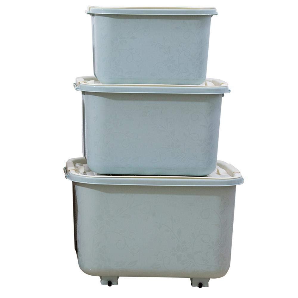 JHDPHd Toys Storage Box Plastic Finishing Box Wardrobe Clothes Storage Box Three Sets (Color : B)