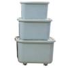 JHDPHd Toys Storage Box Plastic Finishing Box Wardrobe Clothes Storage Box Three Sets (Color : B) view 1