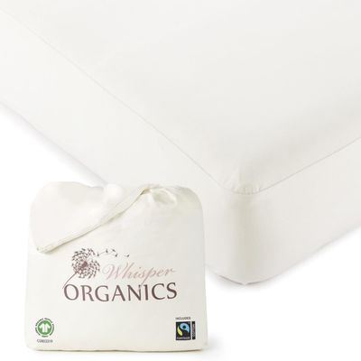 Organic Waterproof Mattress Protector Queen Size - 100% Waterproof Mattress Pad with Quiet & Breathable Triple Layer Protection - Fairtrade & GOTS Certified Durable Machine Washable Design (Queen)