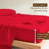 550 Thread Count Sheet Set fits Upto 11-13 Inches Deep Pocket 100% Egyptian Cotton Twin/Single Size, Red Solid view 3