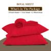 550 Thread Count Sheet Set fits Upto 11-13 Inches Deep Pocket 100% Egyptian Cotton Twin/Single Size, Red Solid view 4