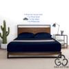 MGPS 100% Giza Egyptian Dreams Cotton, [4 PCs] 25" Extra Deep Pocket Bed Sheet Set, Giza-Cotton-My-Sheets-&-Pillow-Cases, Finest Long Staple, Soft Sateen Weave |Short Queen, Navy Blue| view 3