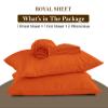 550 Thread Count Sheet Set fits Upto 11-13 Inches Deep Pocket 100% Egyptian Cotton King/Standard Size, Orange Solid (Fitted Sheet, Flat Sheet, Pillow Cases) view 4