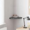 vidaXL High Gloss Gray Floating Corner Shelf 13.8"x13.8"x1.5" - Modern Design MDF and Metal Construction, Easy Installation, Versatile Use, Space-Saver view 2