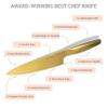 HAST Edition 8-Inch Chef Knife, Ultra-Sharp Professional Kitchen Knife, Advanced Powder Steel, Lightweight, Comfortable Ergonomic & Award-Winning Design, Premium Steel Knife(Titanium Gold) view 2