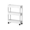 Heighten Kitchen trolleys, trolleys with Wheels, Two Options for Wide and Narrow Side, can be Used in Narrow Spaces, Kitchens, bathrooms,3 Floors,Narrow Side view 1