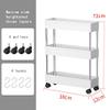 Heighten Kitchen trolleys, trolleys with Wheels, Two Options for Wide and Narrow Side, can be Used in Narrow Spaces, Kitchens, bathrooms,3 Floors,Narrow Side view 4