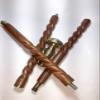Ganga Nautical Vintage Brass Gold Handle Round Knob Walking Stick Designer Wooden Stick view 3
