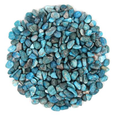 Orientrea 1.1lb Natural Crushed Blue Apatite Crystal Tumbled Chips-Blue Apatite Healing Crystals Chips Bulk, Crushed Crystal Gemstones for Crafts, Beautiful Package for Gift