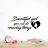 Beautiful Girl You Can Do Amazing Things Inspirational Motivation Quote Vinyl Wall Art Wall Sticker Wall Decal Decoration For Home Room Kids Room Nursery Room Girls Boys Dcor Design Size (40x40 inch) view 1