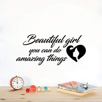Beautiful Girl You Can Do Amazing Things Inspirational Motivation Quote Vinyl Wall Art Wall Sticker Wall Decal Decoration For Home Room Kids Room Nursery Room Girls Boys Dcor Design Size (30x30 inch)