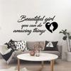 Beautiful Girl You Can Do Amazing Things Inspirational Motivation Quote Vinyl Wall Art Wall Sticker Wall Decal Decoration For Home Room Kids Room Nursery Room Girls Boys Dcor Design Size (30x30 inch) view 2