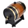 Oak Aging Barrel,3L Retro Black Striped Oak Premium Wine Barrel Storage Container With Faucet/Barrel Stand,Age Your Own Whiskey, Beer,Wine,Bourbon,Tequila,Rum For Home/Bar/Cafe view 1