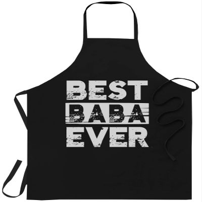Grandfather Chef Apron Father for Men Women - Best Baba Ever Gift For Grandpa Father's Day T-shirt Black Kitchen Aprons - Grill Cook Apron 1 Size Fits All