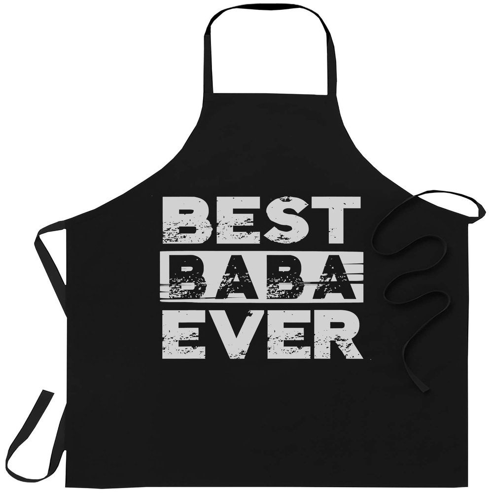 Grandfather Chef Apron Father for Men Women - Best Baba Ever Gift For Grandpa Father's Day T-shirt Black Kitchen Aprons - Grill Cook Apron 1 Size Fits All